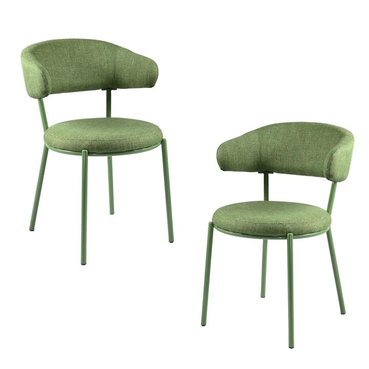 Raimon Furniture Set oF 2 Corbin Modern Kitchen Dining Side Chair Chair metal Legs Moss