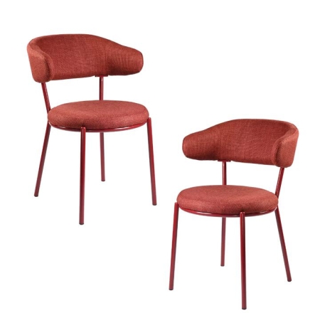 Raimon Furniture Set oF 2 Corbin Modern Kitchen Dining Side Chair Chair metal Legs Plum