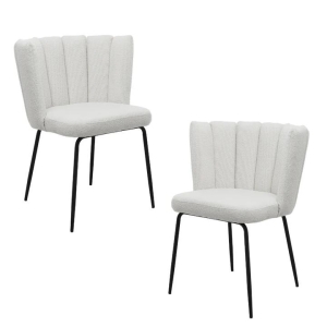 Raimon Furniture Set Of 2 Maisy Modern Kitchen Dining Side Chair Metal Legs Beige