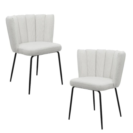 Raimon Furniture Set Of 2 Maisy Modern Kitchen Dining Side Chair Metal Legs Beige