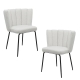 Raimon Furniture Set Of 2 Maisy Modern Kitchen Dining Side Chair Metal Legs Beige