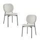 HomeStar Set Of 2 Archie Fabric Kitchen Dining Chair Metal Legs Almond/Black