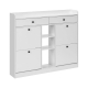 Design Square Ryker Wooden Shoe Oganiser Storage Cabinet 2-Drawers 4-Doors White