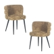 Raimon Furniture Set of 2 Flavio Fabric Kitchen Dining Chair Metal Legs Moss