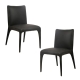 Raimon Furniture Set Of 2 Ludo Modern Eco Leather Kitchen Dining Side Chair Metal Leg Black