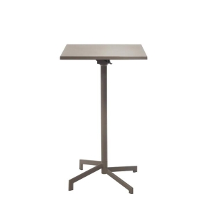 Raimon Furniture Renzo Antirust Treatment Metal Outdoor Small Square Bar Table 70cm Cappucino