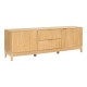 Design Square Raul Wooden Lowline TV Stand Entertainment Unit 180cm 2-Doors 2-Drawers Oak