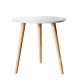Round Wooden Scandinavian Side End Lamp Table - White