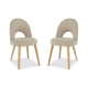 6IXTY Set of 2 - Charlie Scandinavian Fabric Dining Chair - Stone