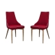 6IXTY Set of 2 - Martini Luxury Scandinavian Fabric Dining Chair - Red