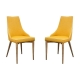 6IXTY Set of 2 - Martini Luxury Scandinavian Fabric Dining Chair - Yellow