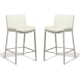Set of 2 - Amos Bar Stool 66cm - Brushed Frame - White