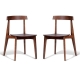 Set of 2 - Masa Ito Oriental Dining Chair - Walnut Timber Seat