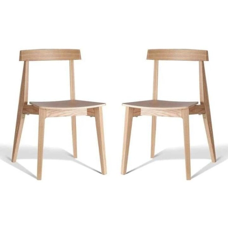 Set of 2 - Masa Ito Oriental Dining Chair - Natural Timber Seat