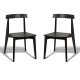 Set of 2 - Masa Ito Oriental Dining Chair - Black Frame - Black Timber Seat