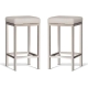 Set of 2 - Borgo Bar Stool 65cm - Brushed Frame - Off White
