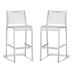 Set of 2 - Wanika Outdoor Bar Stool 75cm - White