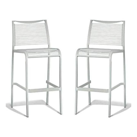 Set of 2 - Wanika Outdoor Bar Stool 75cm - White
