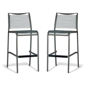 Set of 2 - Wanika Outdoor Bar Stool 75cm - Grey