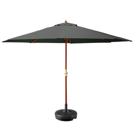 Outdoor Umbrella Pole Umbrellas 3M W/ Base Garden Stand Deck Charcoal