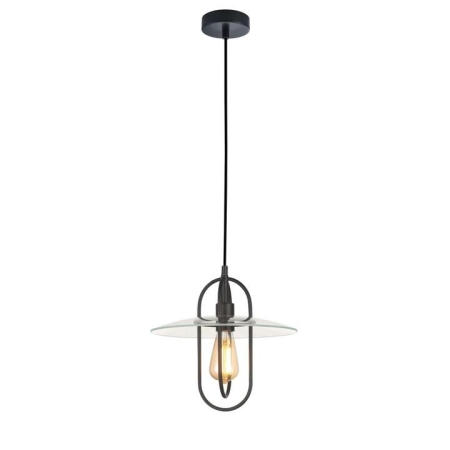 PAPILLON Pendant Lamp Light Interior ES Matte Black Oblong with Clear Glass Coolie OD315mm