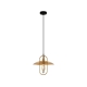 PAPILLON Pendant Lamp Light Interior ES Antique Brass Oblong with Amber Glass Coolie OD315mm