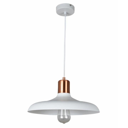PASTEL Pendant Lamp Light Interior ES Matte White Dome with Copper Highlight OD400mm
