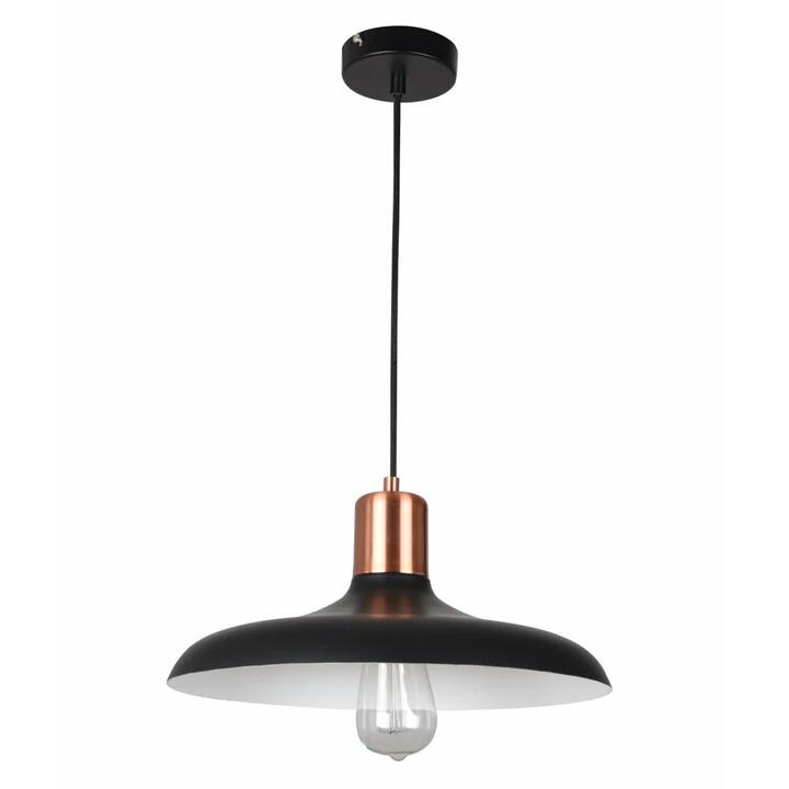 PASTEL Pendant Lamp Light Interior ES Matte Black Dome with Copper Highlight OD400mm