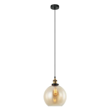 PESINI Pendant Lamp Light Interior ES 40W Amber Wine Glass with Antique Brass Highlight