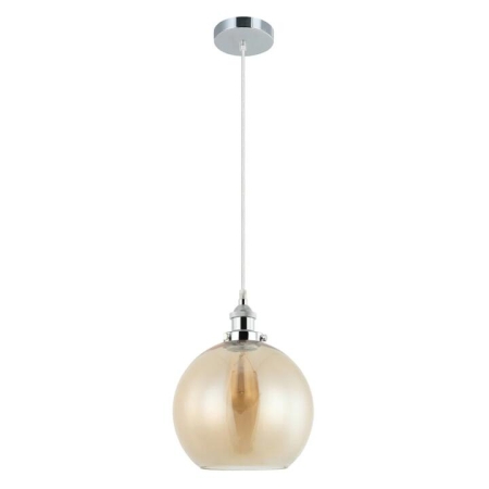 PESINI Pendant Lamp Light Interior ES 40W Amber Wine Glass with Chrome Highlight