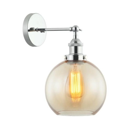 PESINI Wall Light Interior Surface Mounted ES Amber Wine Glass with Chrome Bracket