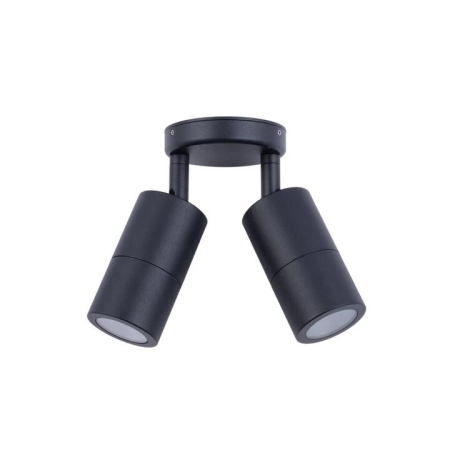 Pillar Light Fixed GU10 Black IP65 Round Back Plate