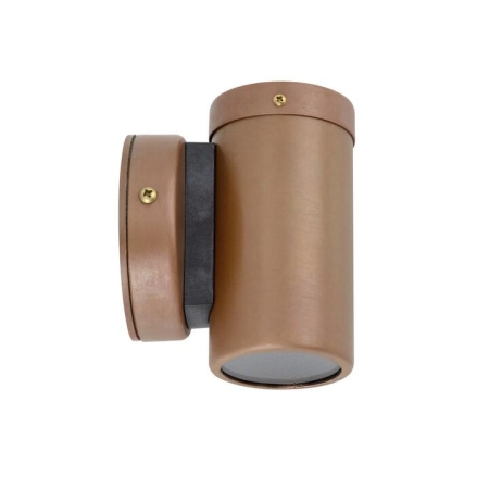 Pillar Light Fixed GU10 Aged Copper IP54 Round Back Plate Anti-Glare