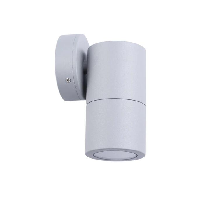 Pillar Light Fixed GU10 Matte Grey IP65 Round Back Plate