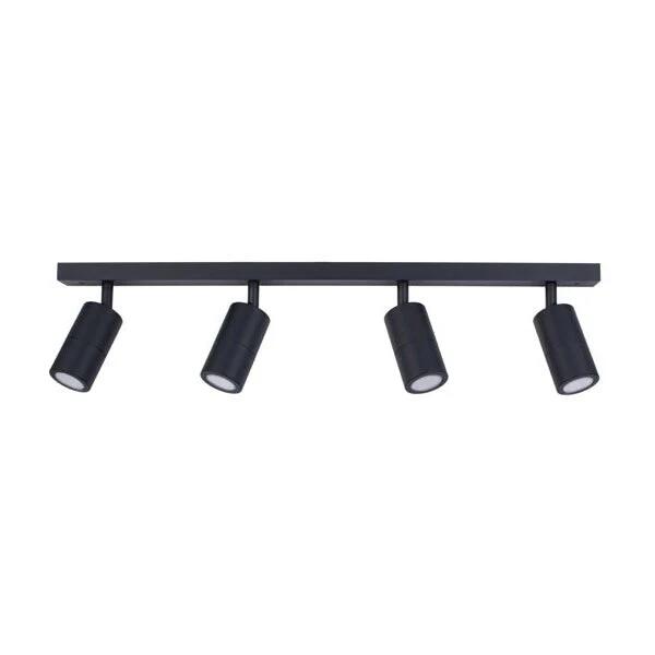 Pillar Light Adjustable 4 Light GU10 Black IP44 Rectangular Bar Back Plate