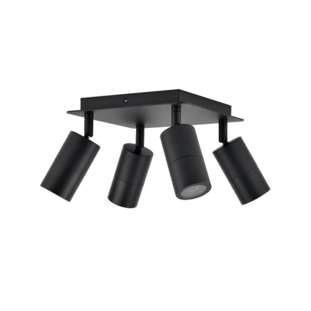 Pillar Light Adjustable 4 Light GU10 Black IP44 Square Back Plate