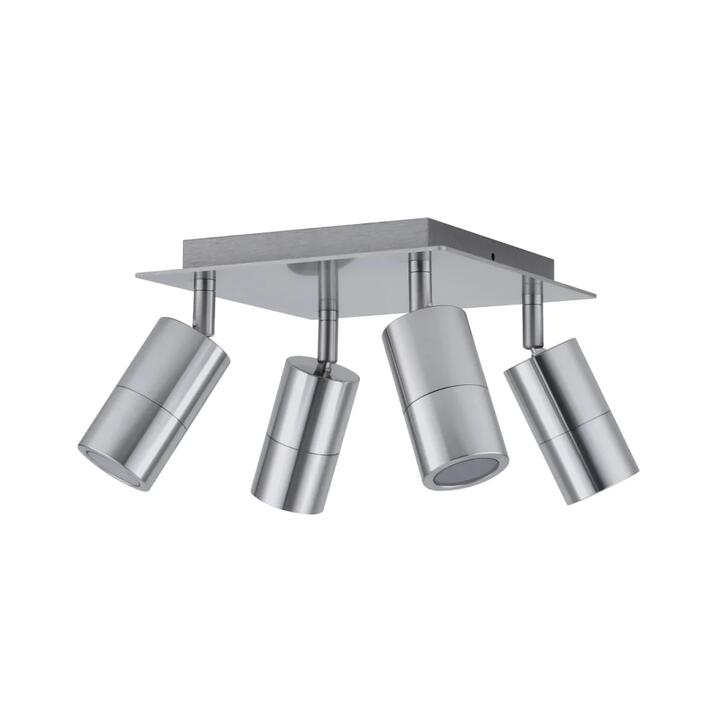 Pillar Light Adjustable 4 Light GU10 Titanium IP44 Square Back Plate