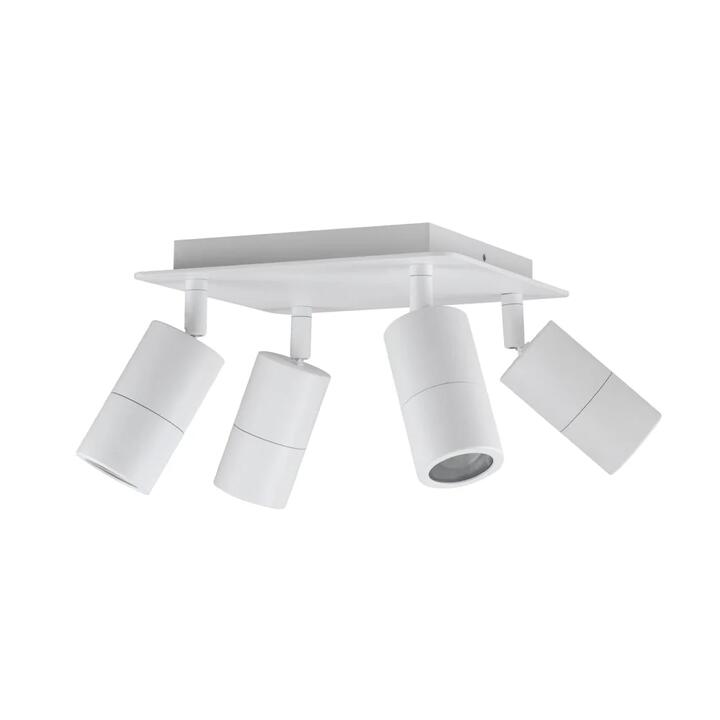 Pillar Light Adjustable 4 Light GU10 White IP44 Square Back Plate