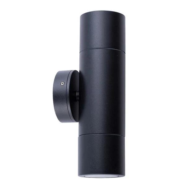 Pillar Light Up/Down GU10 Black IP65 Round Back Plate