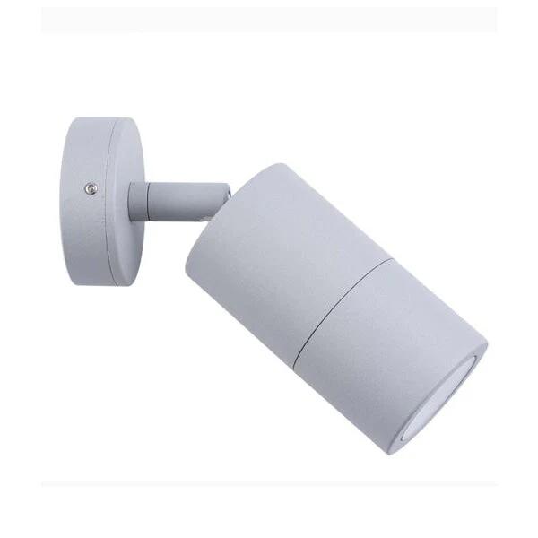 Pillar Light Single Adjustable 12V MR16 Matte Grey IP65 Round Back Plate