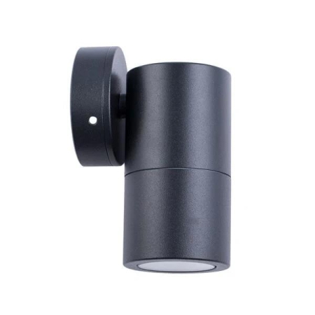 Pillar Light Fixed 12V MR16 Black IP65 Round Back Plate