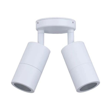 Pillar Light Double Adjustable 12V MR16 White IP65 Round Back Plate
