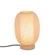 New Oriental Oval Modern Oriental Wooden Hand-Woven Bamboo Table Lamp - Natural