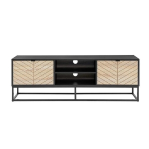 Pizzola Lowline Entertainment Unit TV Stand 150cm - Black/Oak