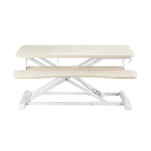 Pro Height Adjustable Sit Stand Computer Work Task Study Office Desk Riser - Oak/White - Medium
