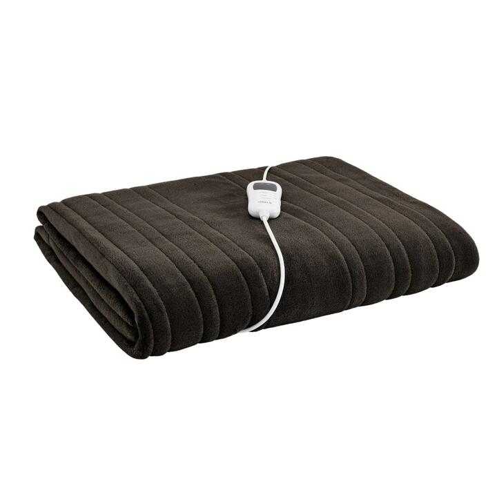 Plush Electric Heated Throw Blanket - Dark Chocolate