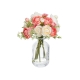 Glamorous Fusion Pink Rununculus 20cm Mixed Artificial Faux Flower Plant Decorative Arrangement In Bud Vase