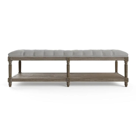 Petite Fleur Foot Stool Ottoman Bench Cloud Grey