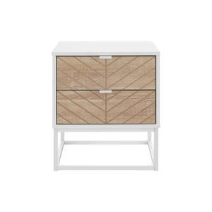 Pizzola 2 Drawer Nightstand Bedside Table White