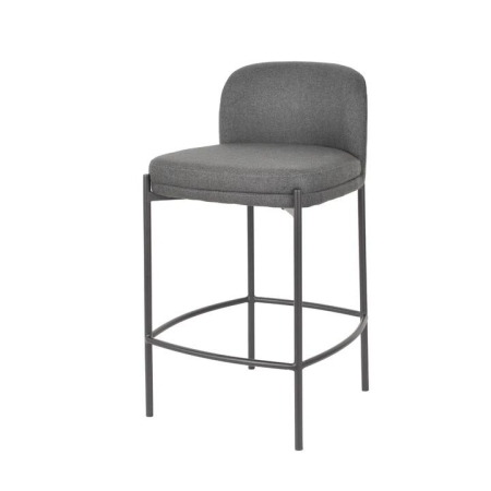 Raimon Furniture Primo Fabric Modern Kitchen Counter Bar Stool Metal Legs 67cm Charcoal